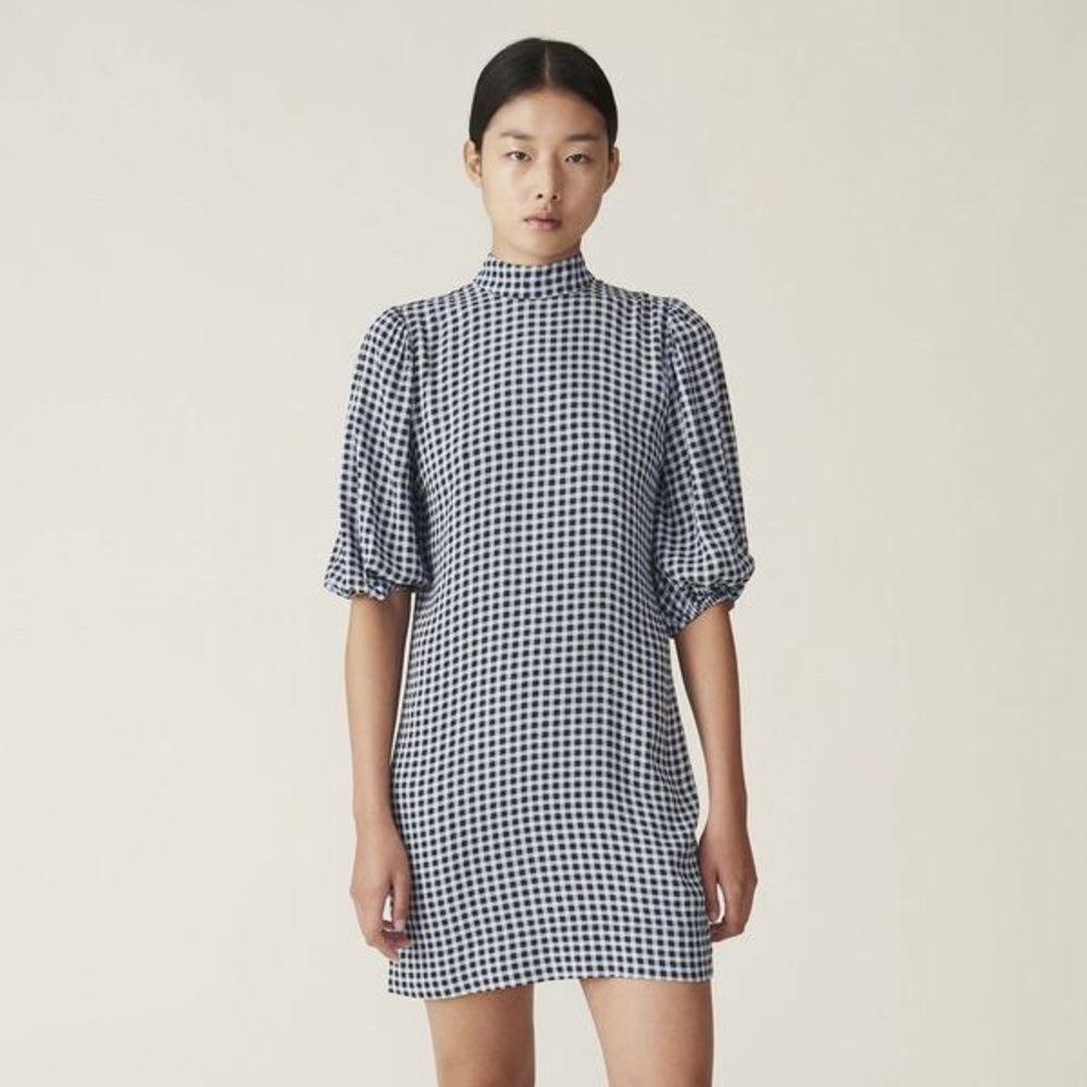 NWT Ganni Printed Crepe Mini Dress